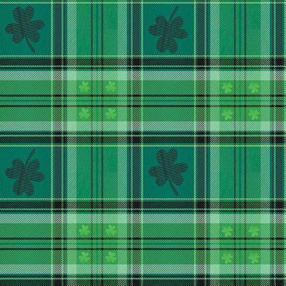 100% Cotton Quilting by the 1/2 Yard Blank Quilting Shamrock Plaid
