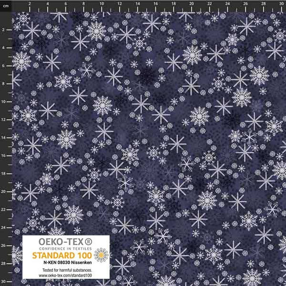 S-Star Sprinkle 100% Quilting Fabric by the 1/2 yard Silver Blue