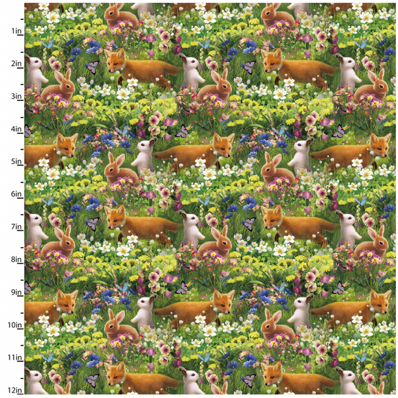 3 Wishes Princess Dreams By The 1/2 Yard FOREST FRIENDS GREEN