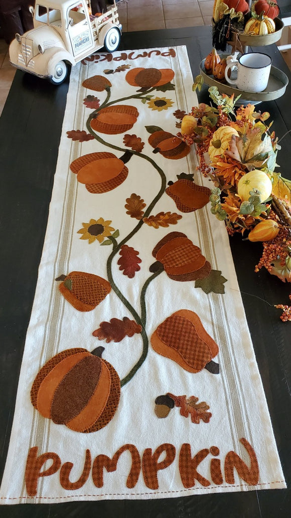 Country Pumpkin Wool Pattern Table Runner Sew Cherished