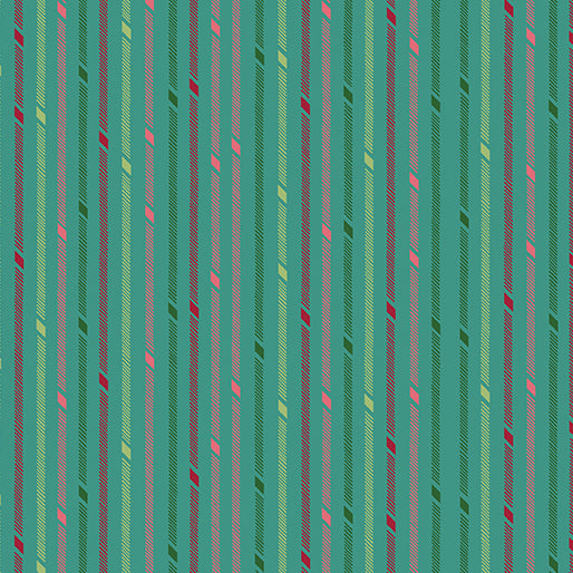 Better Not Pout By Nancy Halvorsen For Benartex By The 1/2 Yard Candy Stripe Turquoise