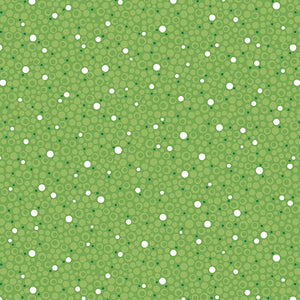 Amanda Murphy Christmas Holiday Jewels 100% Cotton by the 1/2 yard SNOWFALL GREEN
