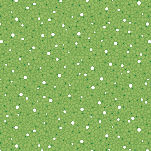 Amanda Murphy Christmas Holiday Jewels 100% Cotton by the 1/2 yard SNOWFALL GREEN