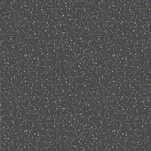 Blank Quilting Co. By The 1/2 Yard, Handmade with Love - Pins on Black