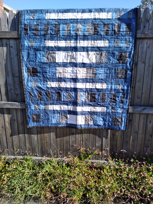 Morse Code Quilt Kit Wilmington Fabric 44x54