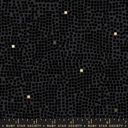 MODA Pixel Black RS1046 40 Ruby Star#1 By The 1/2 Yard