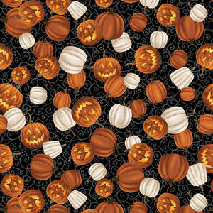 Halloween By The 1/2 Yard Studio E Fabrics Quilting Fabric Midnight Magic Pumpkins