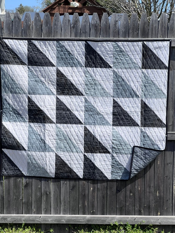 Black and Gray Triangle Quilt  45