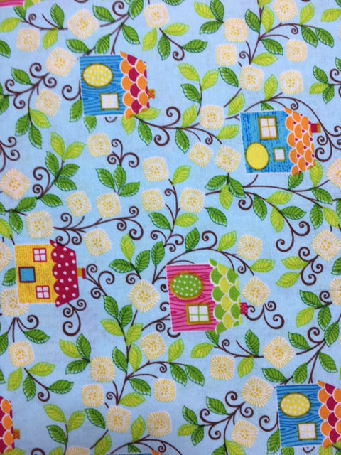 Quilting Fabric By The 1/2 Yard Benatex Houses