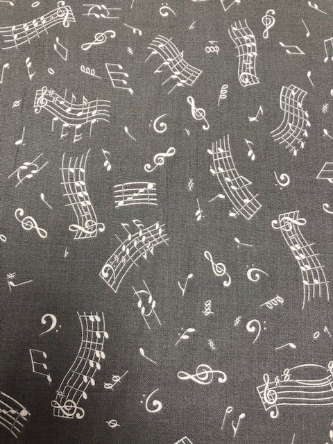 Blank Quilting Fabric Tutus & Toe Shoes Music Notes by the 1/2 yard