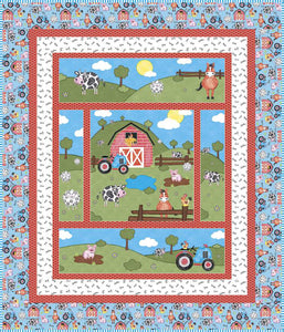 Coloring on the Farm Panel Quilt Boxed Kit Fabric featured is by the RBD Designers Riley Blake. Finished size is 53" x 62". Quilt kit comes in a keepsake box.