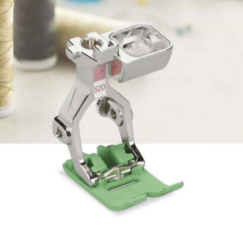 BERNINA Zigzag Foot with Non-Stick Sole #52D Can be used for versatile applications For all utility and decorative stitches Non-stick coating on the sole ensures it slides smoothly For 9 mm machines with BERNINA Dual Feed system