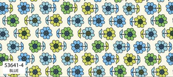 Quilting Fabric Denyse Schmidt Bonny By The 1/2 Yard Blue Daisy