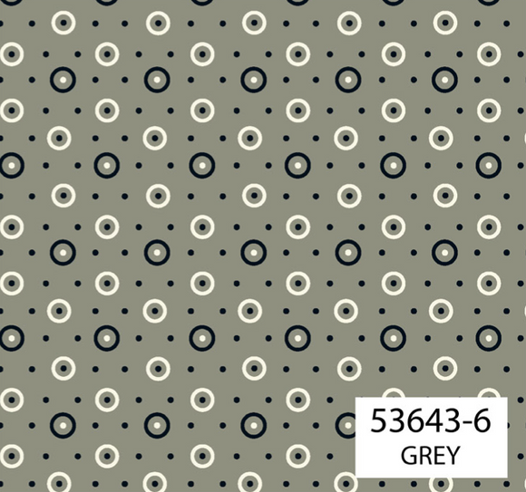 Quilting Fabric Denyse Schmidt Bonny By The 1/2 Yard Gray Circles