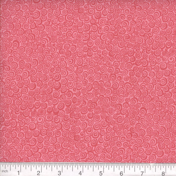 Quilting Fabric  By The 1/2 Yard Curly Q Pink